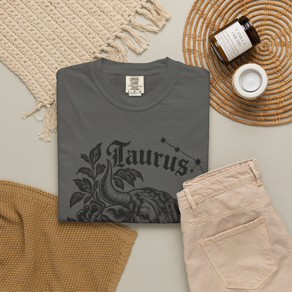 Taurus Zodiac T-Shirt — Floral Bull Astrology Tee
