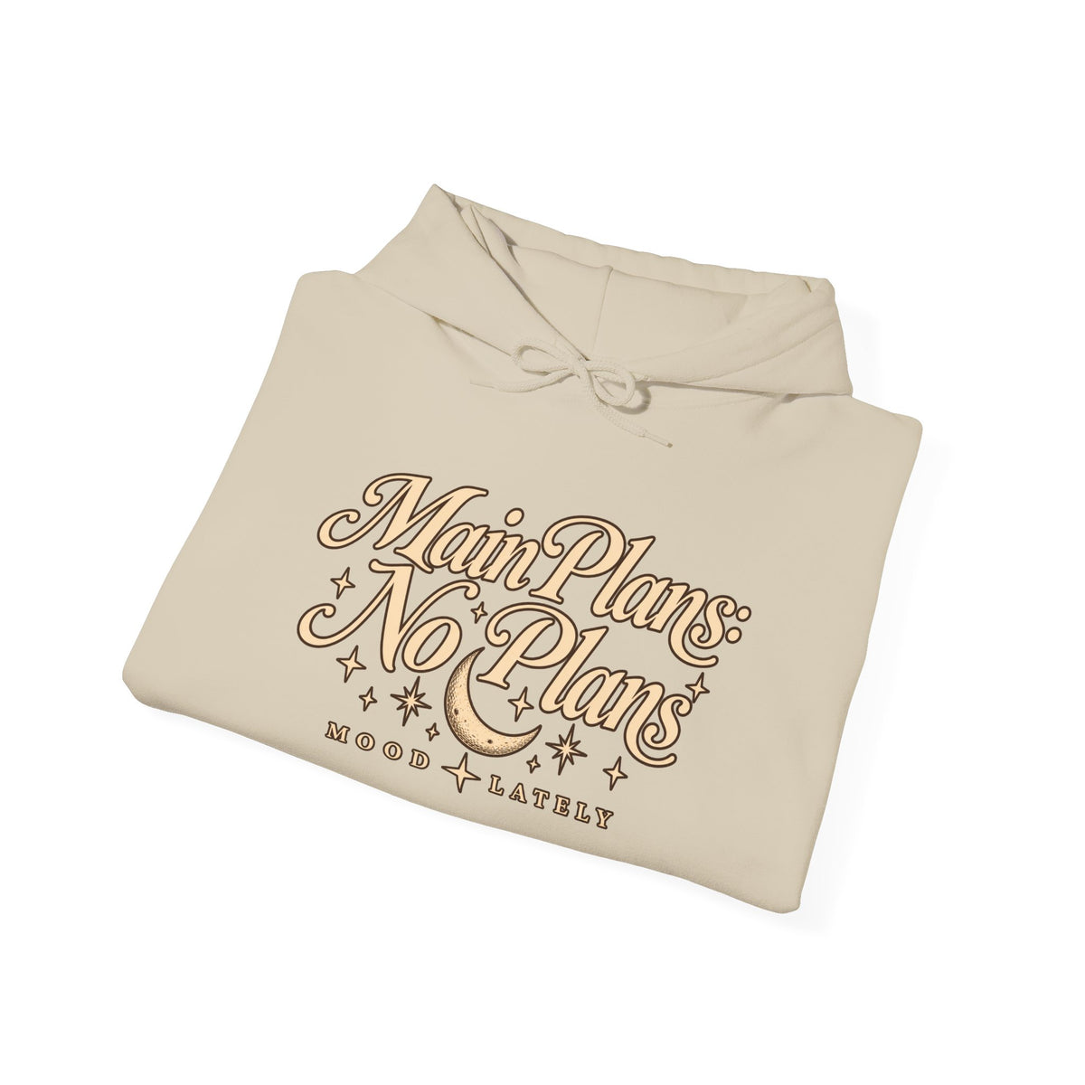 Main Plans No Plans Hoodie — Cozy Retro Graphic Pullover