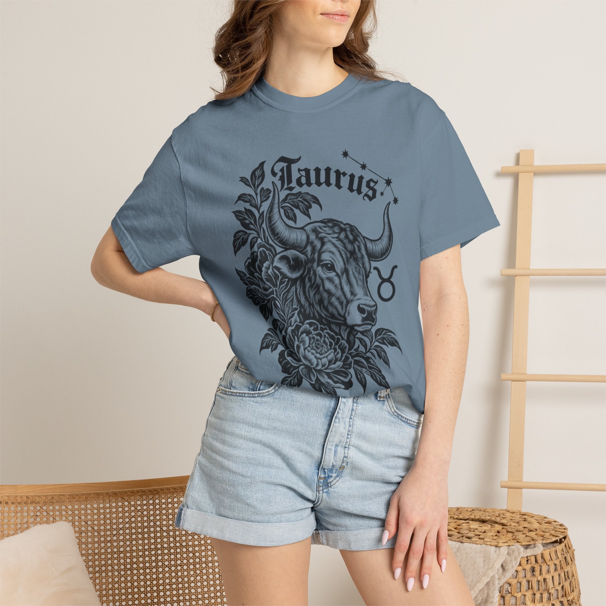 Taurus Zodiac T-Shirt — Floral Bull Astrology Tee