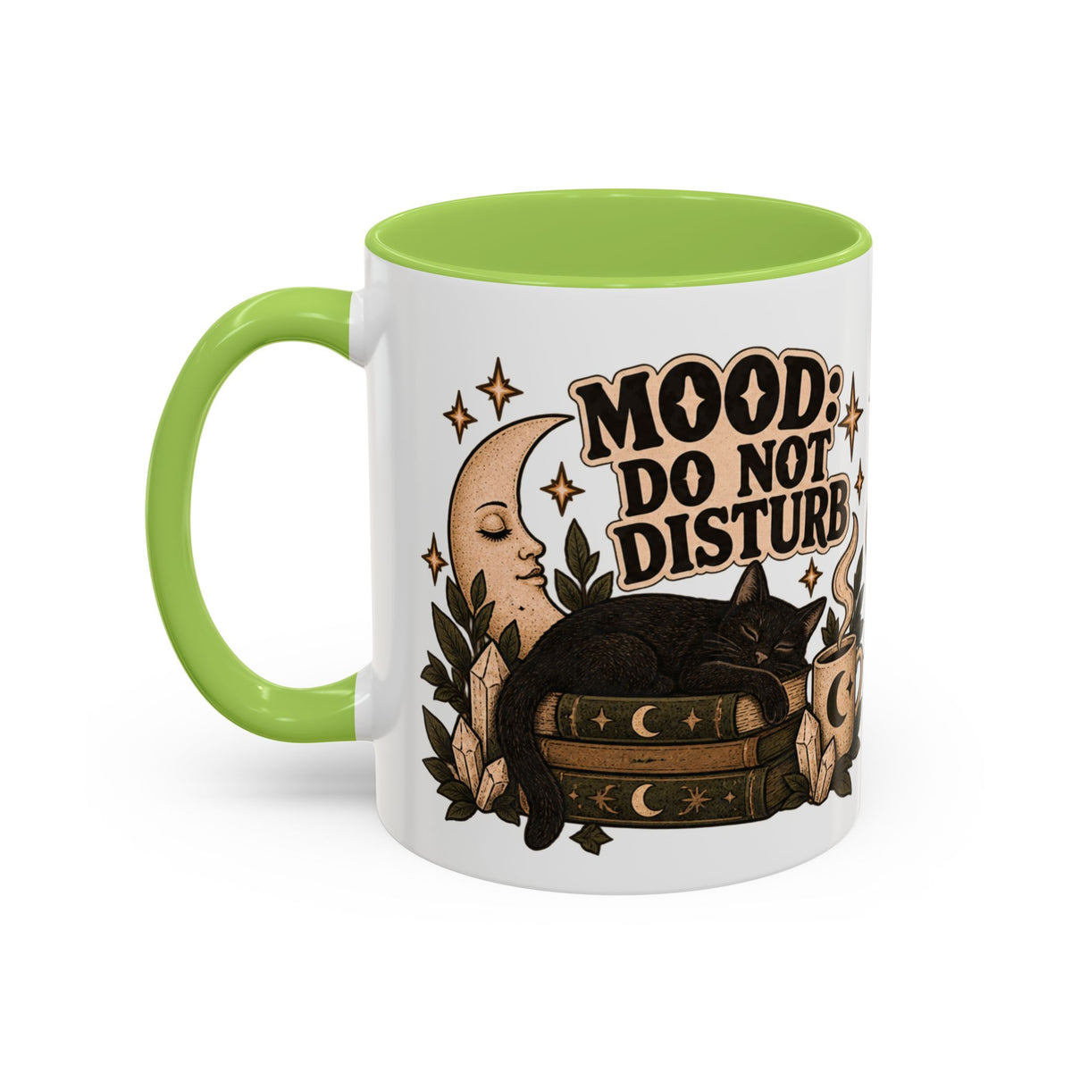 Mood: Do Not Disturb Mug — Sleepy Cat & Moon Ceramic Coffee Mug