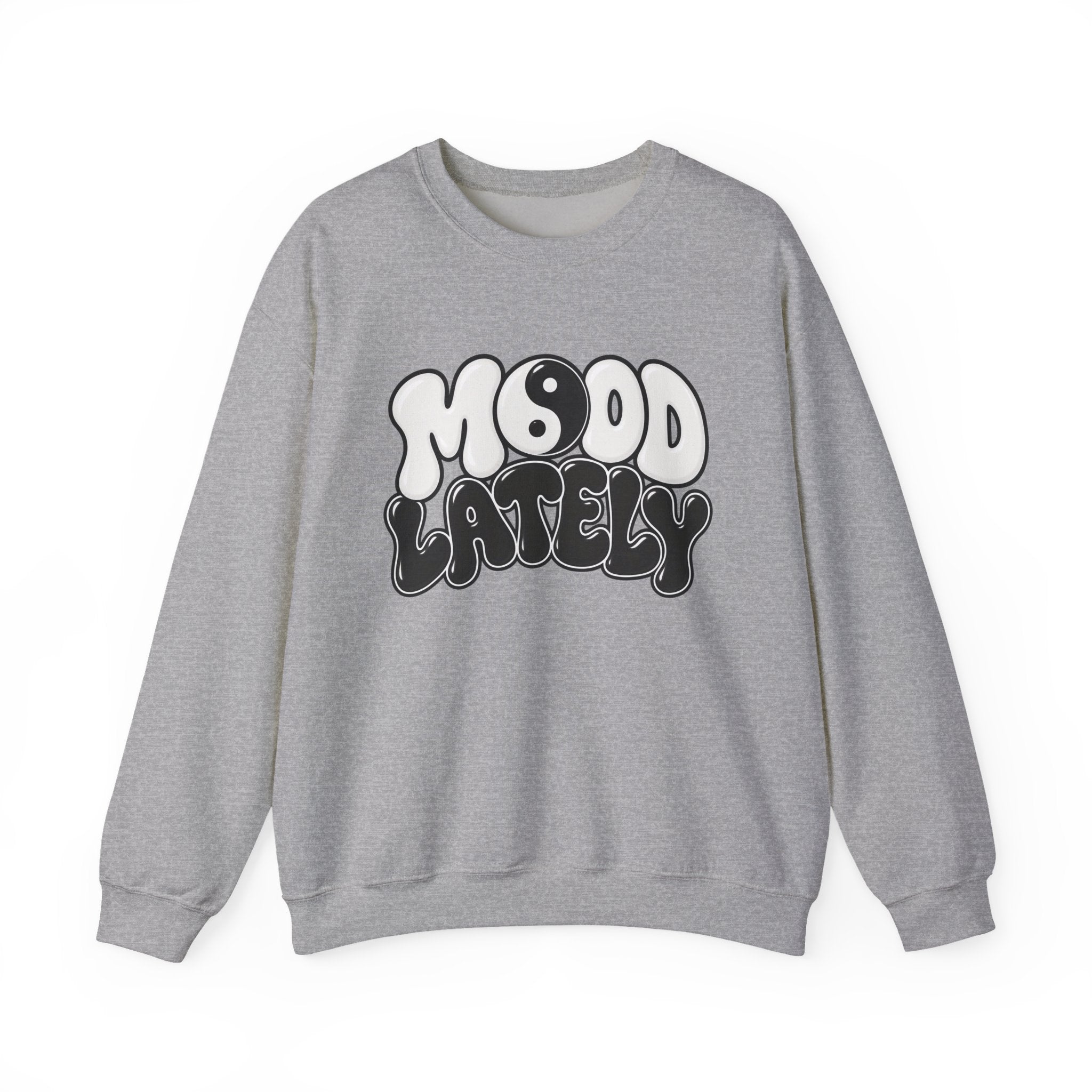 Crewneck Sweatshirt "Mood Lately" Retro Yin Yang Graphic