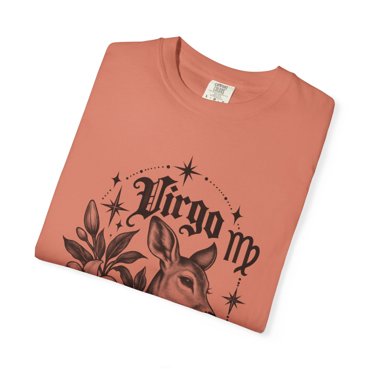 Virgo Floral Deer Zodiac Tee — Astrology Graphic T-Shirt