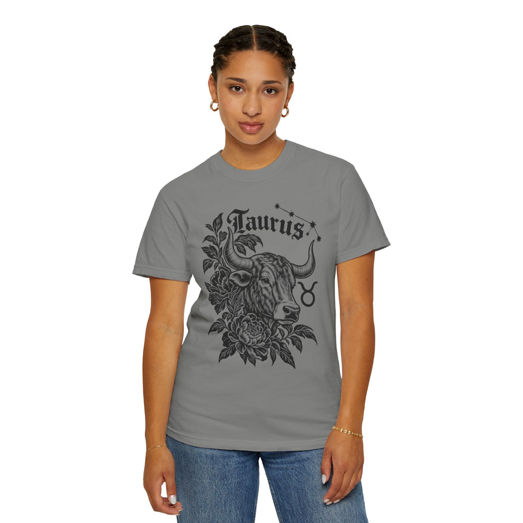 Taurus Zodiac T-Shirt — Floral Bull Astrology Tee