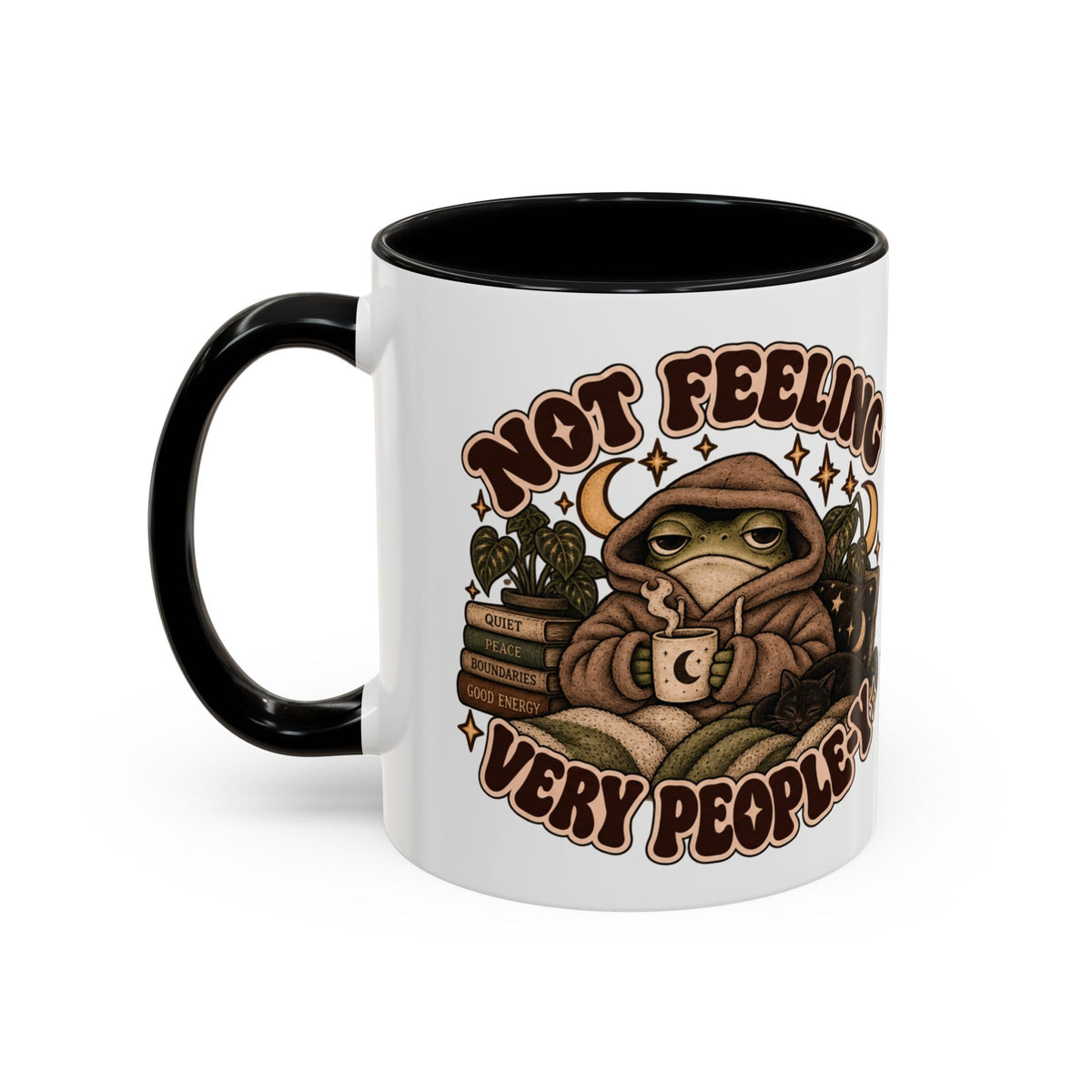 Not Feeling Very Peopley Mug — Cozy Frog Introvert Ceramic Coffee Mug