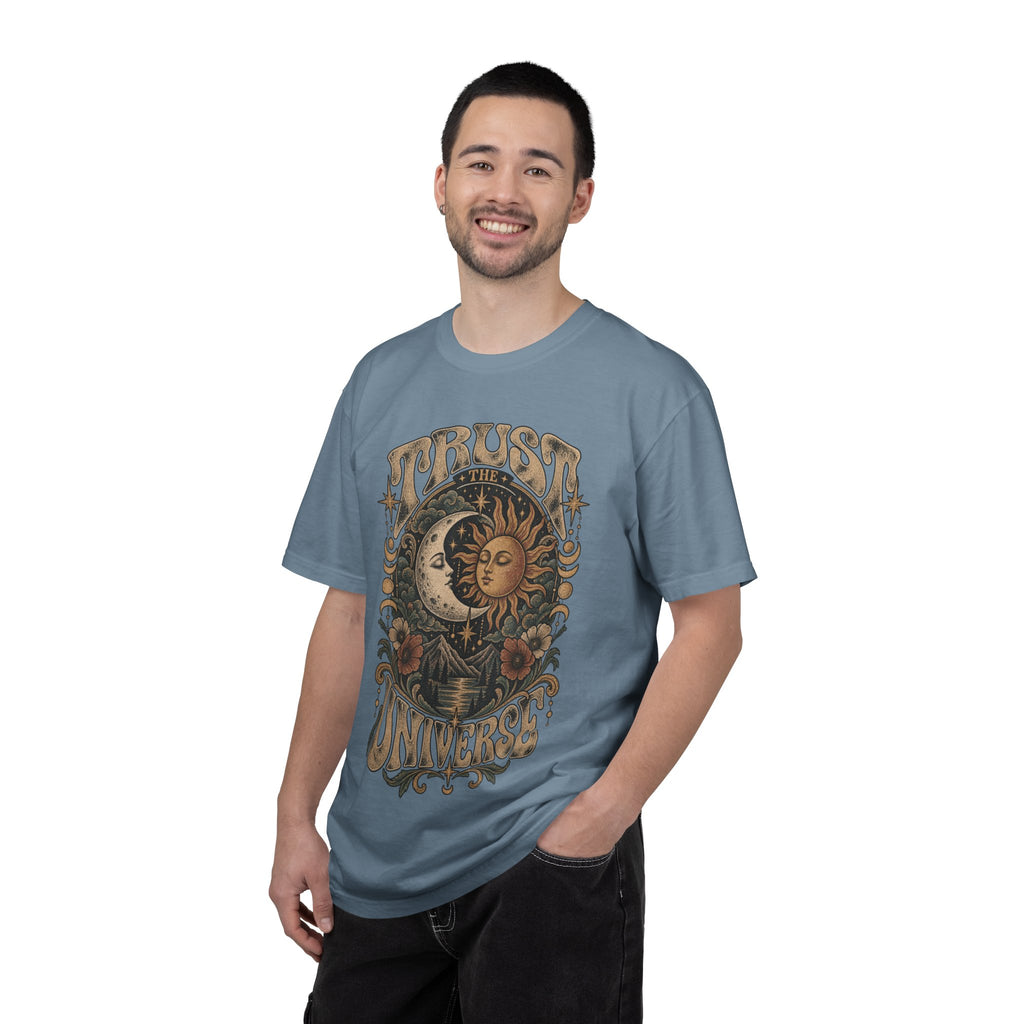 Trust the Universe T-Shirt — Vintage Sun & Moon Graphic