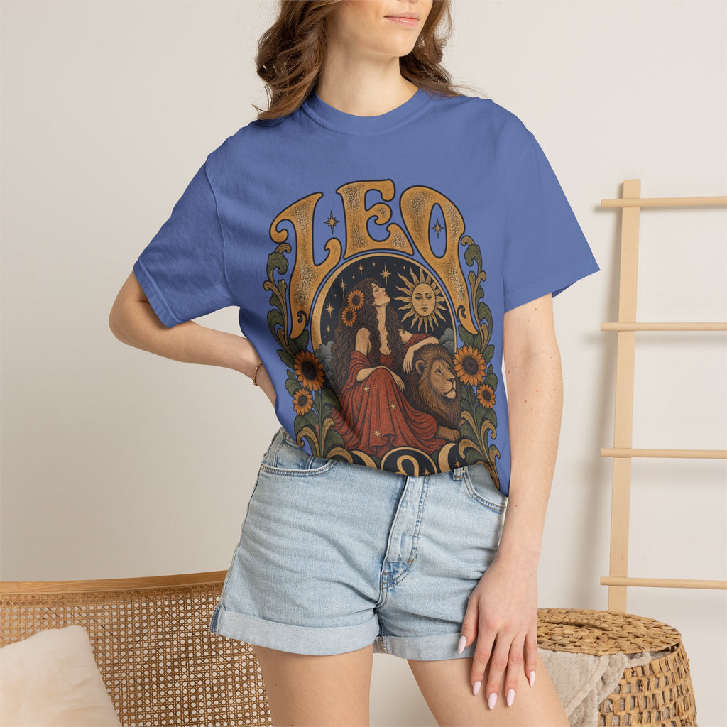 Leo Zodiac T-Shirt — Vintage Astrology Lion Graphic