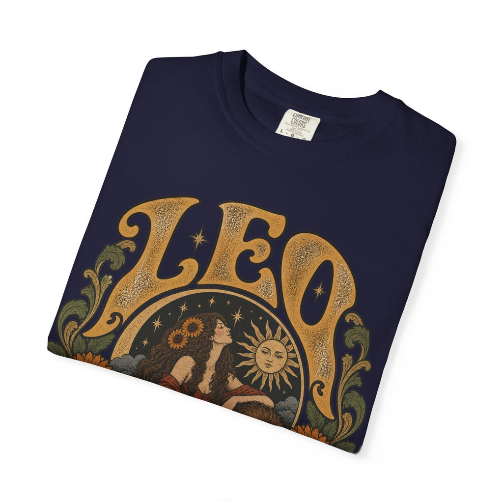 Leo Zodiac T-Shirt — Vintage Astrology Lion Graphic