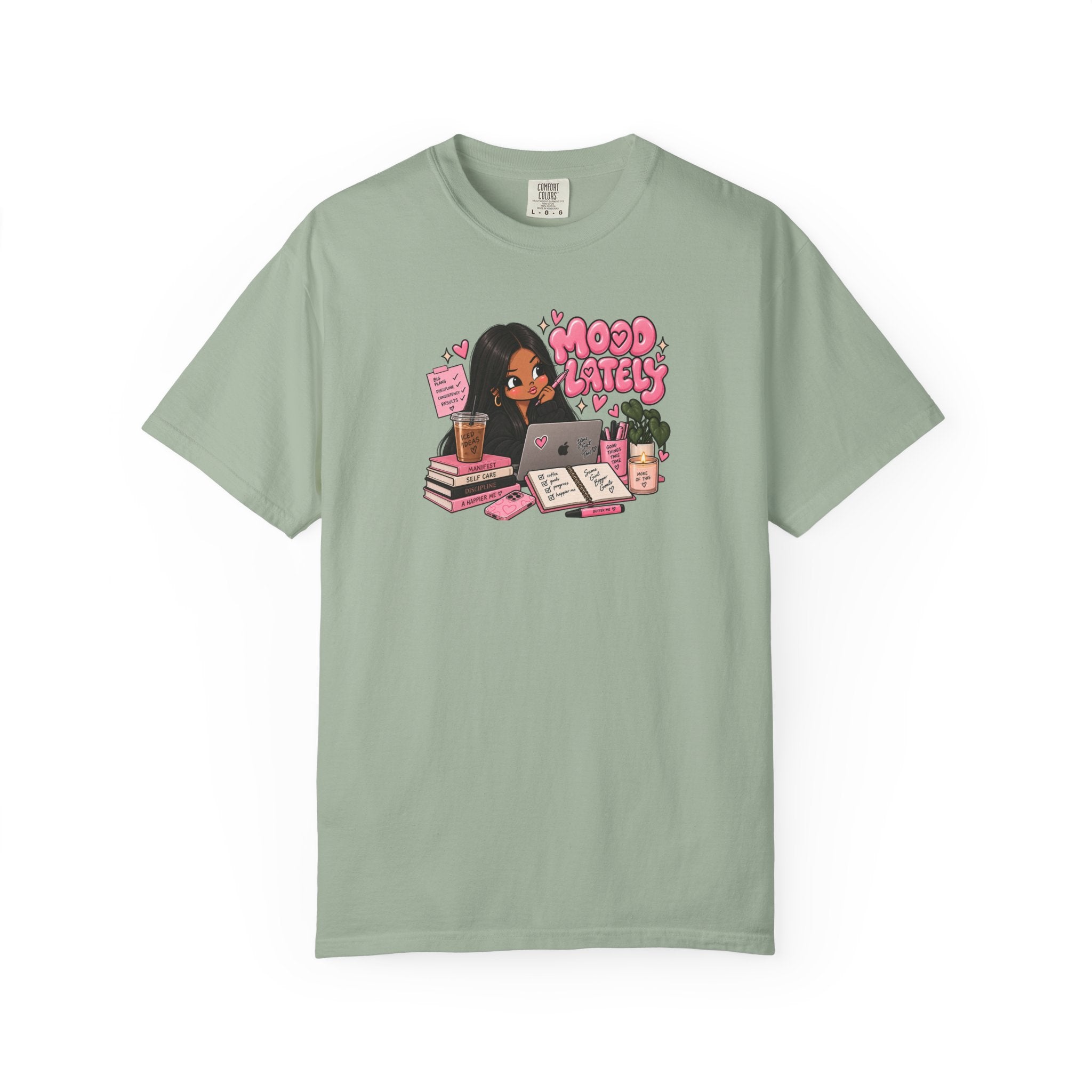 Mood Lately T-Shirt — Cute Study Girl Graphic Tee