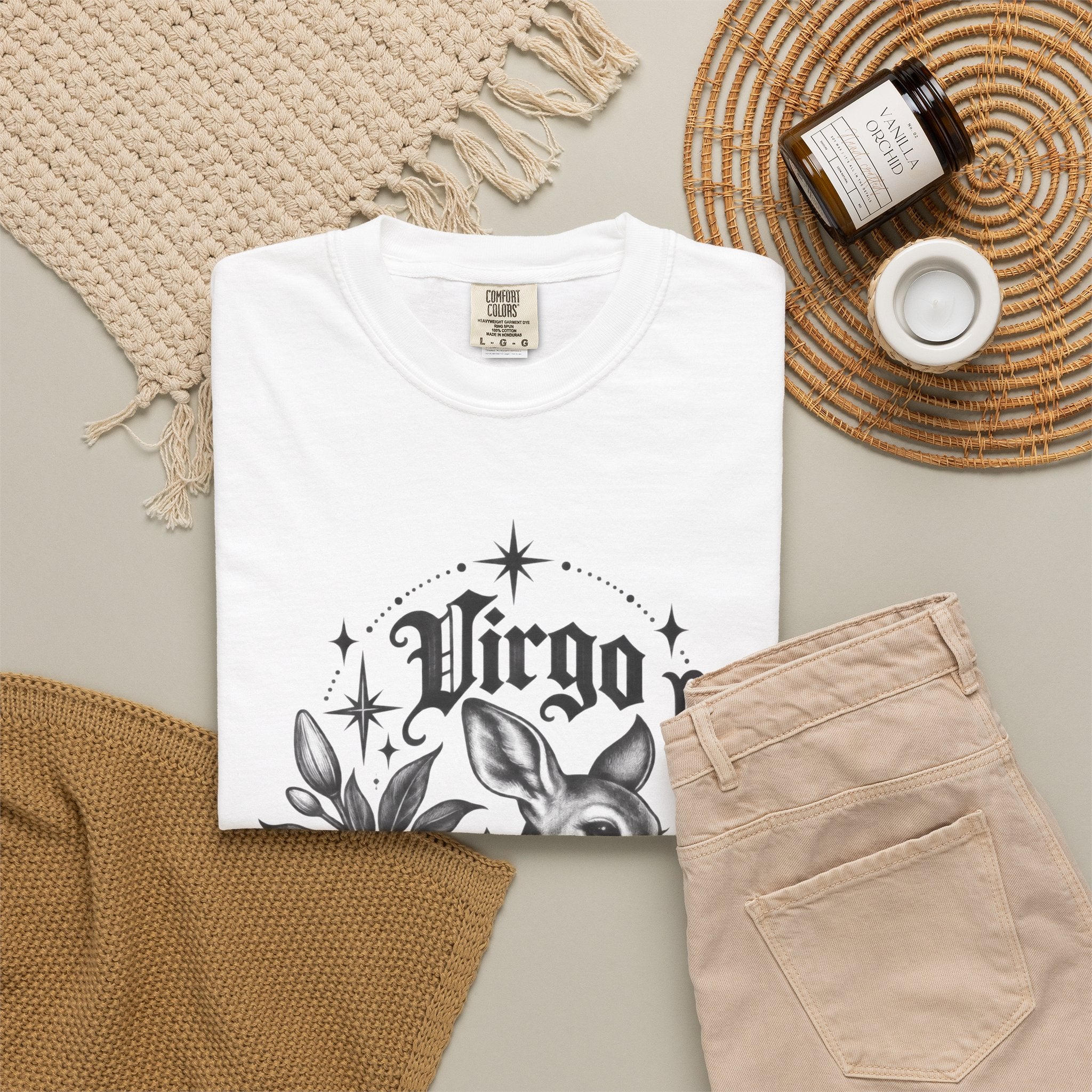 Virgo Zodiac T-Shirt — 'Virgo ' Floral Deer Astrology Tee