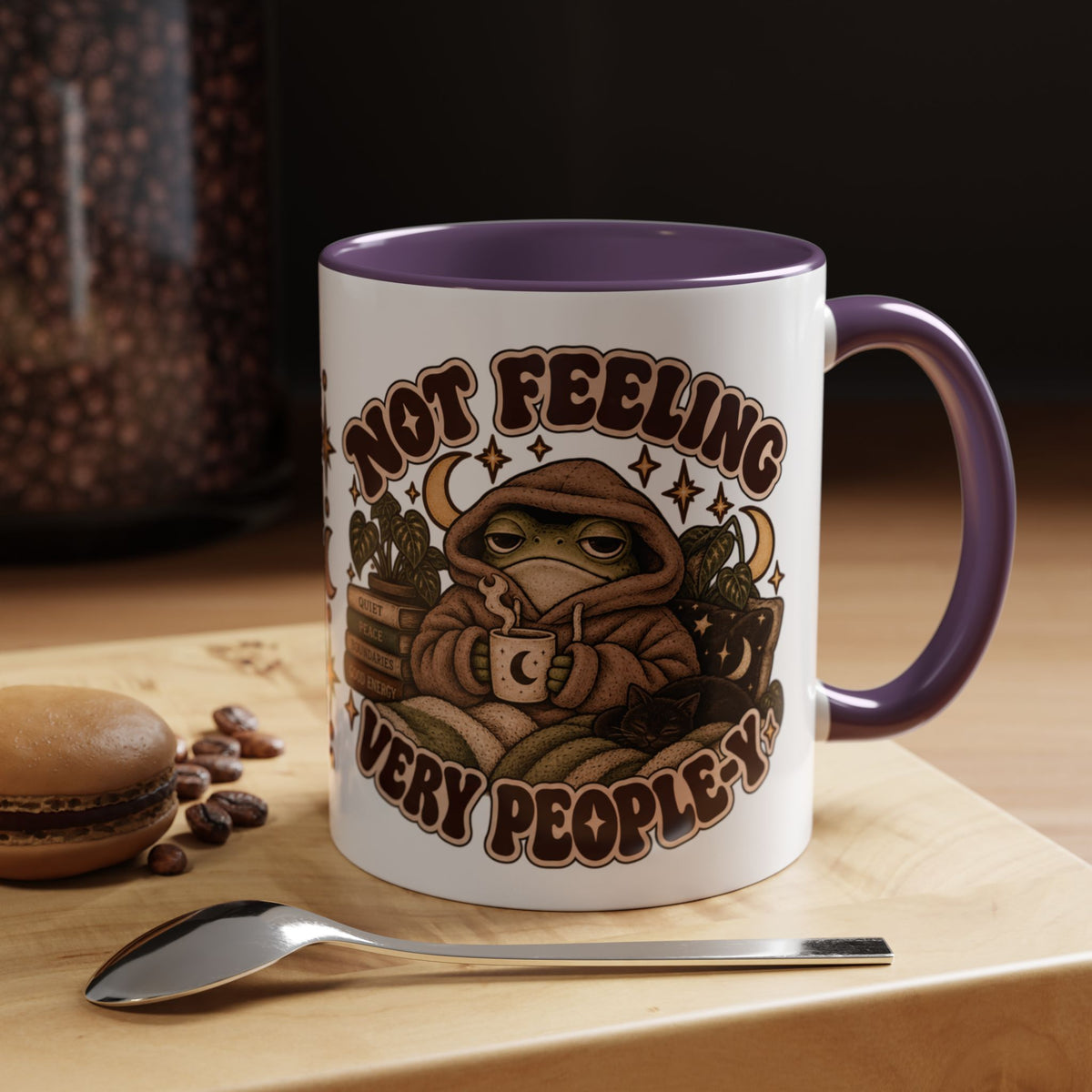 Not Feeling Very Peopley Mug — Cozy Frog Introvert Ceramic Coffee Mug