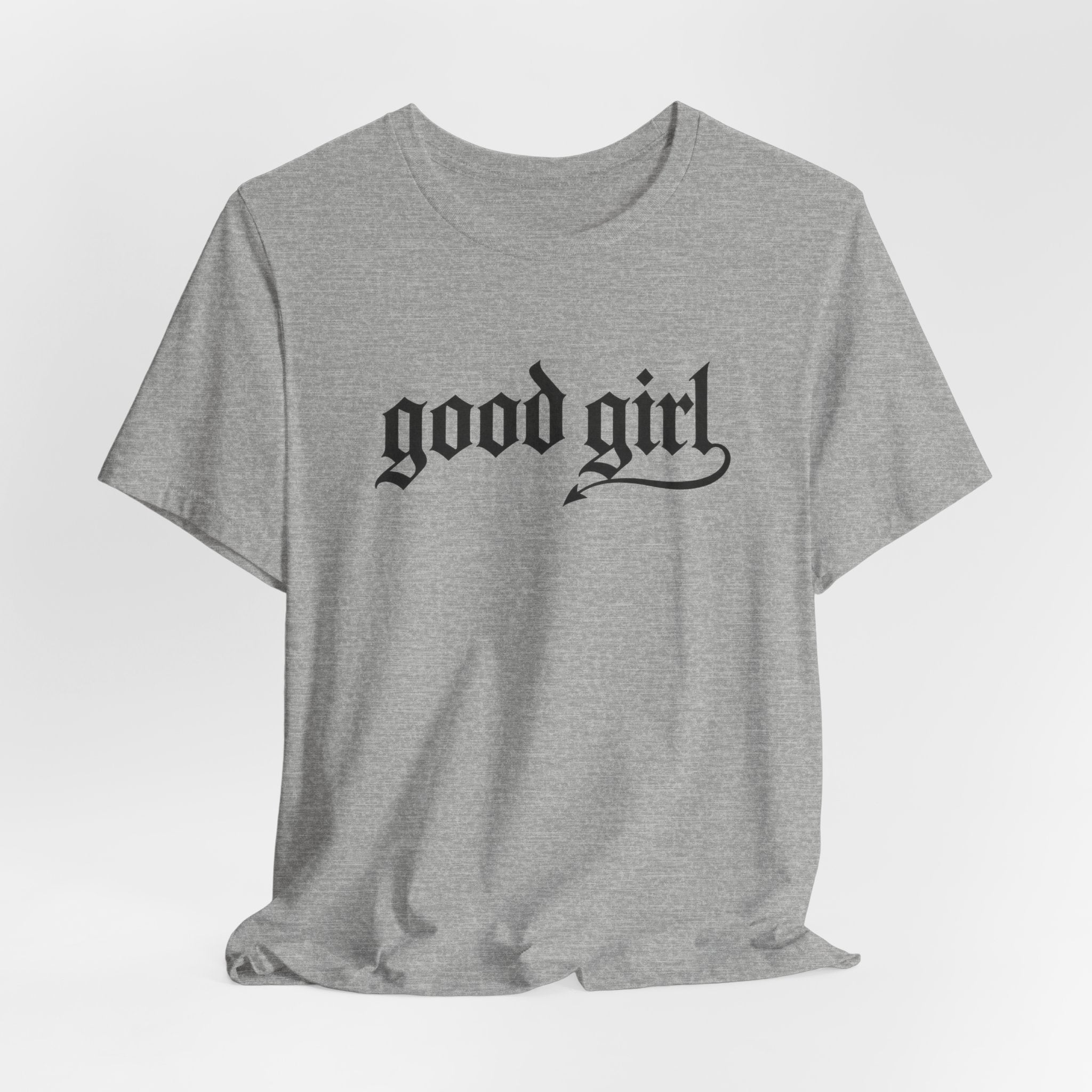 Good Girl Graphic Tee — Vintage Script White T-Shirt