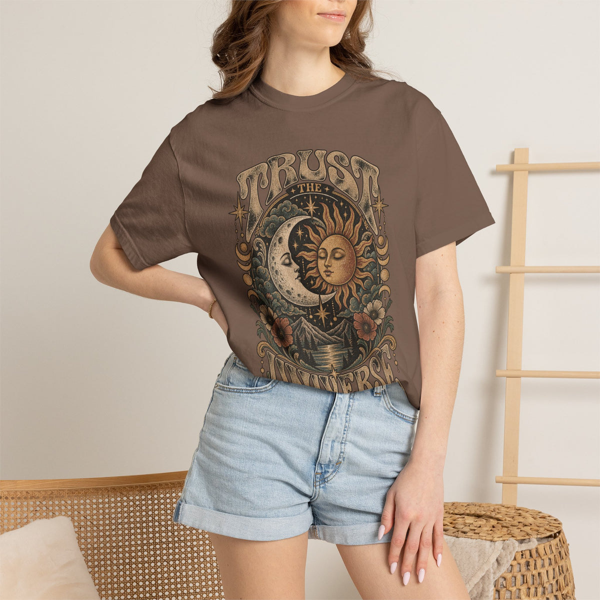 Trust the Universe T-Shirt — Vintage Sun & Moon Graphic