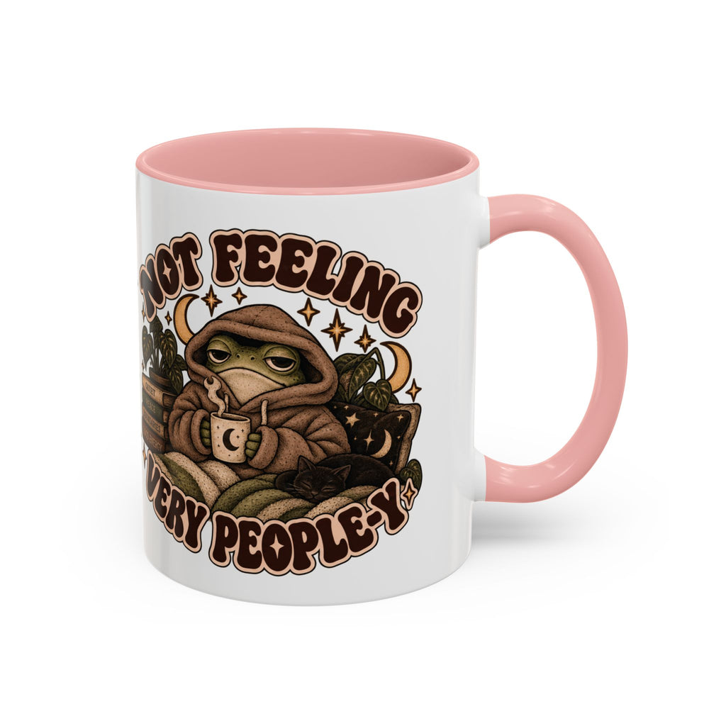 Not Feeling Very Peopley Mug — Cozy Frog Introvert Ceramic Coffee Mug