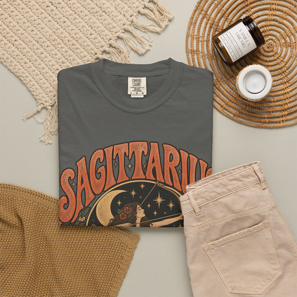 Sagittarius Zodiac T-Shirt — Retro Astrology Archer Design