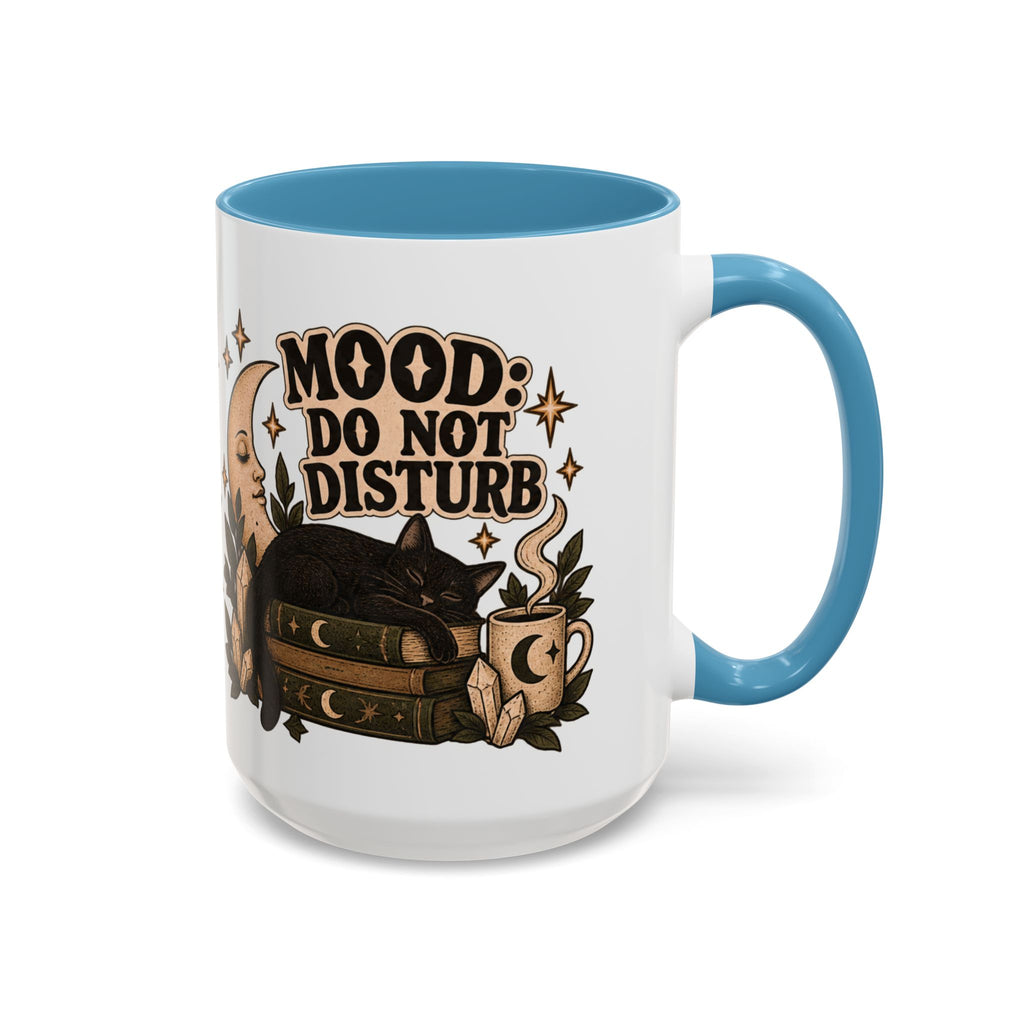 Mood: Do Not Disturb Mug — Sleepy Cat & Moon Ceramic Coffee Mug