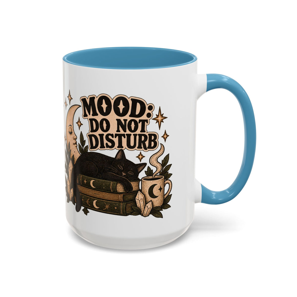 Mood: Do Not Disturb Mug — Sleepy Cat & Moon Ceramic Coffee Mug