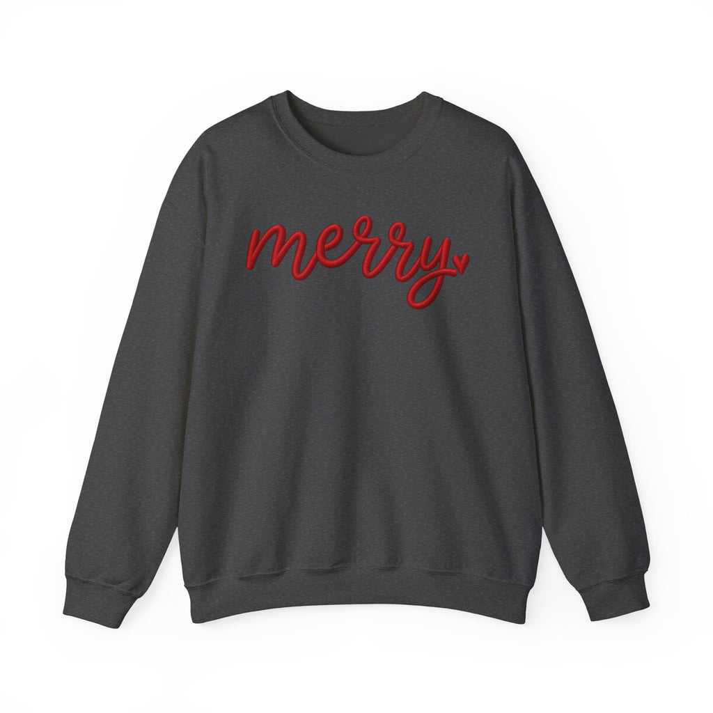Merry Script Sweatshirt — Cozy Holiday Crewneck
