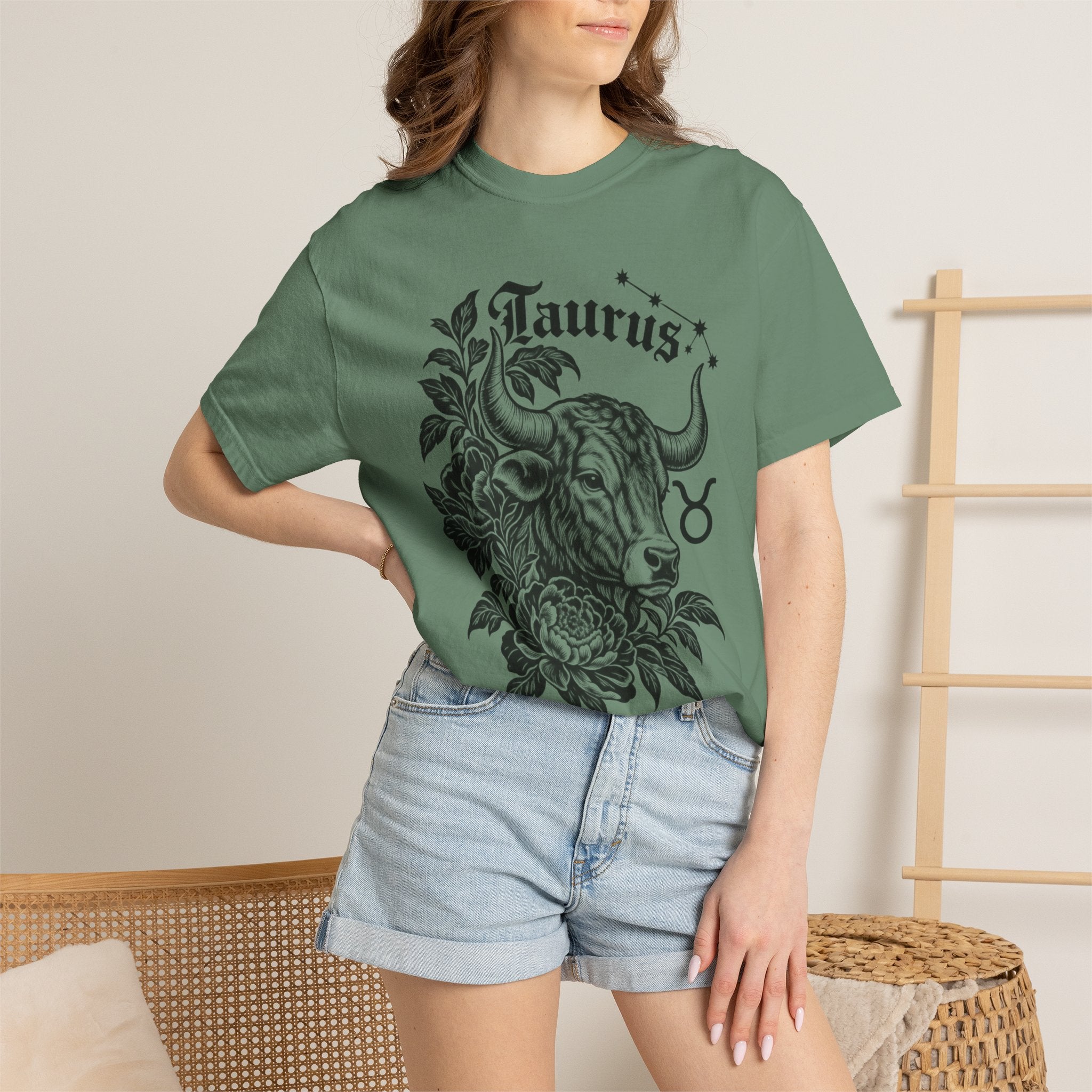 Taurus Zodiac T-Shirt — Floral Bull Astrology Tee