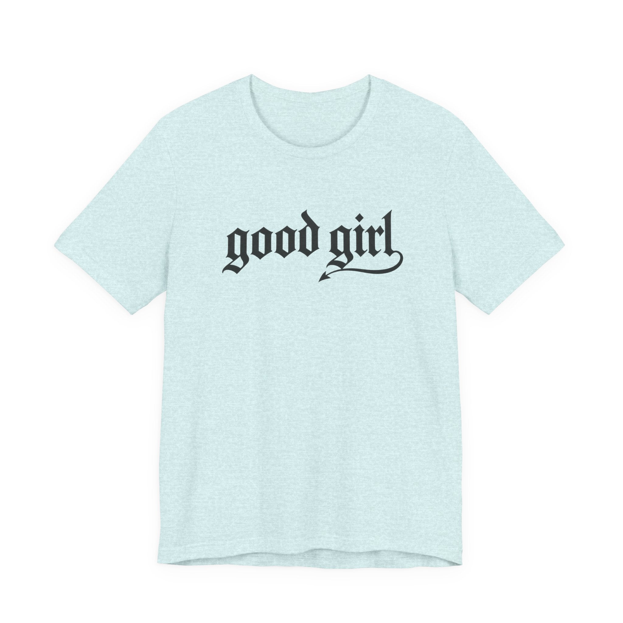 Good Girl Graphic Tee — Vintage Script White T-Shirt