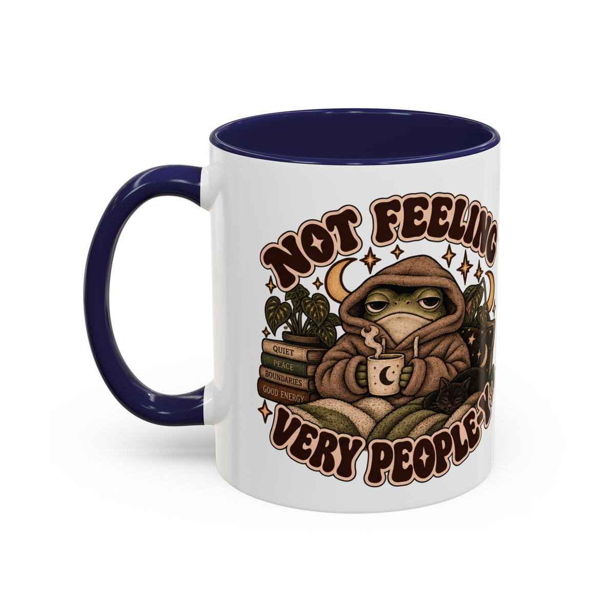 Not Feeling Very Peopley Mug — Cozy Frog Introvert Ceramic Coffee Mug