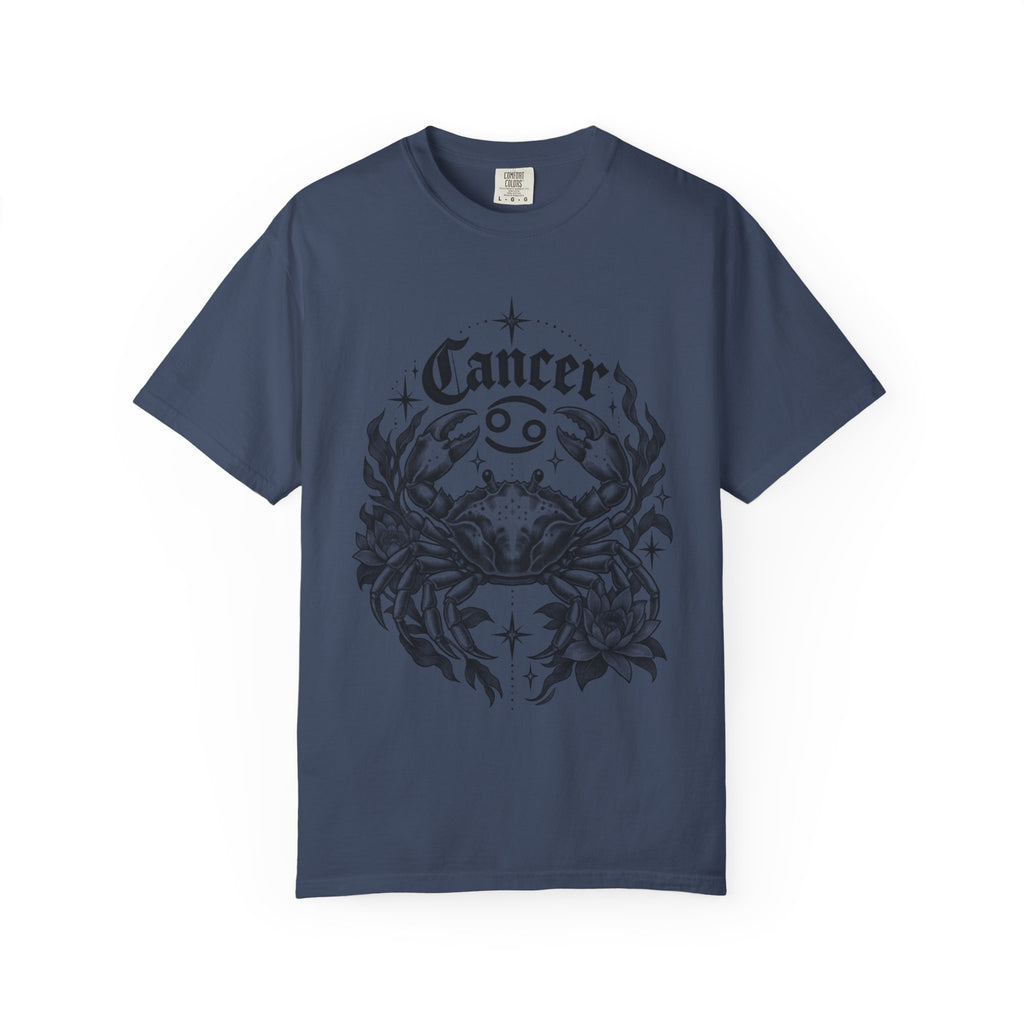 Cancer Zodiac T-Shirt — Floral Crab Astrology Tee