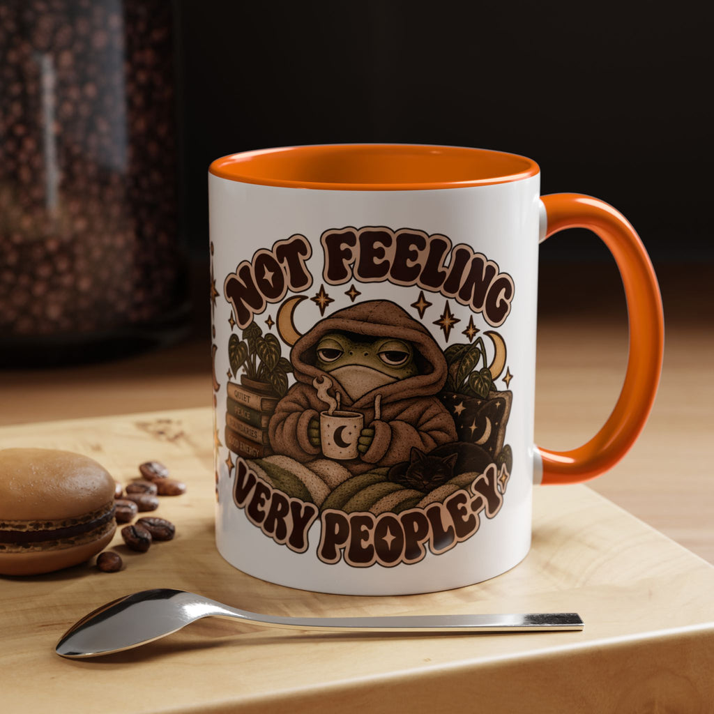Not Feeling Very Peopley Mug — Cozy Frog Introvert Ceramic Coffee Mug