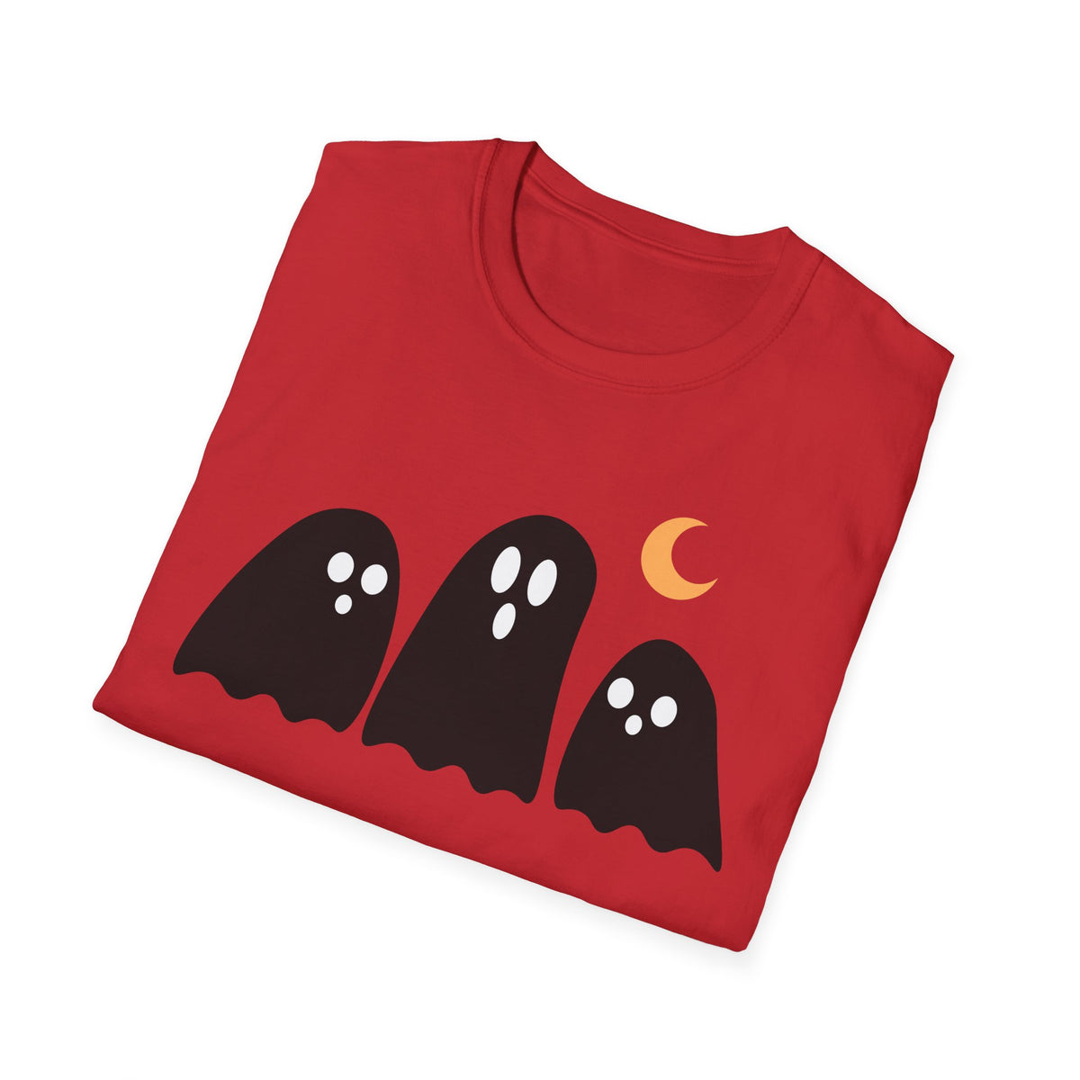 Ghost Trio T-Shirt — Cute Halloween Ghosts with Crescent Moon