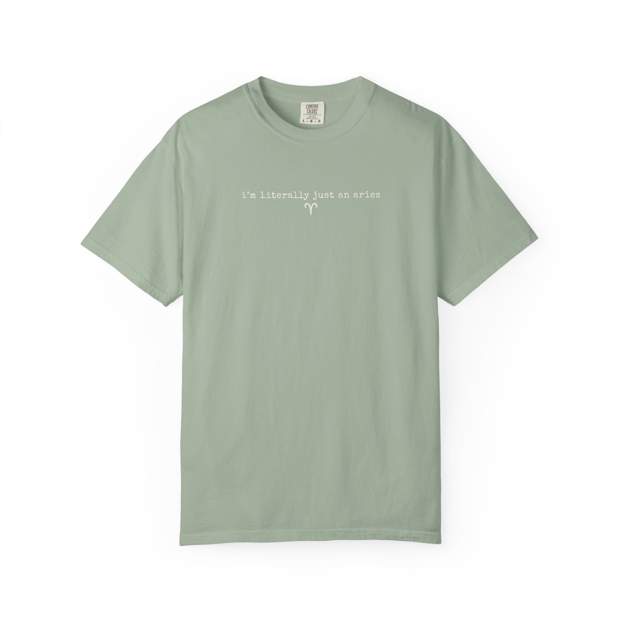 I'm Literally Just an Aries Garment-Dyed T-Shirt — Vintage Cream Comfort Tee