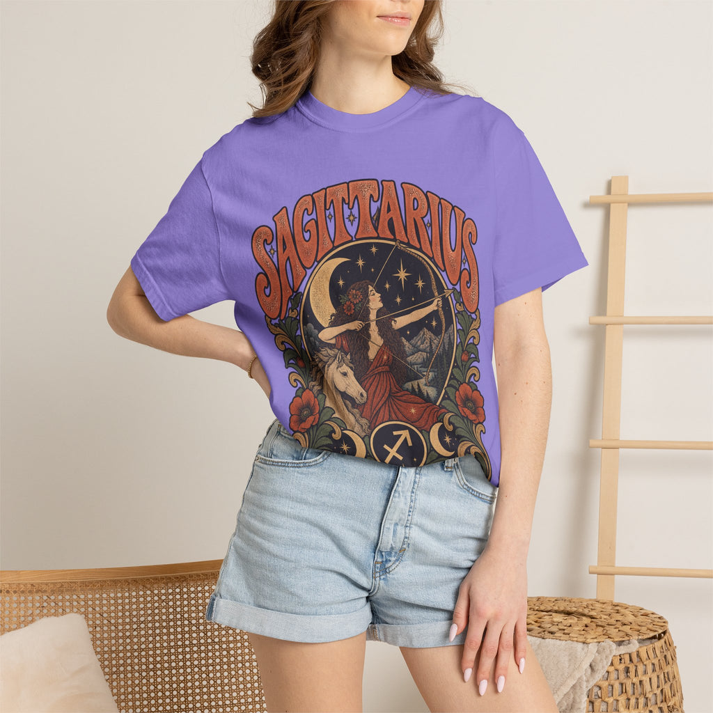 Sagittarius Zodiac T-Shirt — Retro Astrology Archer Design