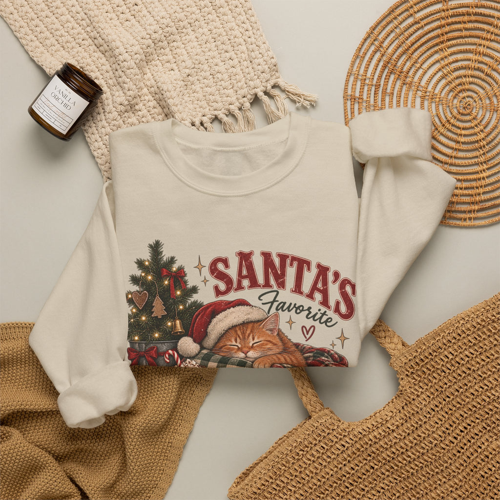 Christmas Sweatshirt — "Santa's Favorite" Cozy Holiday Crewneck