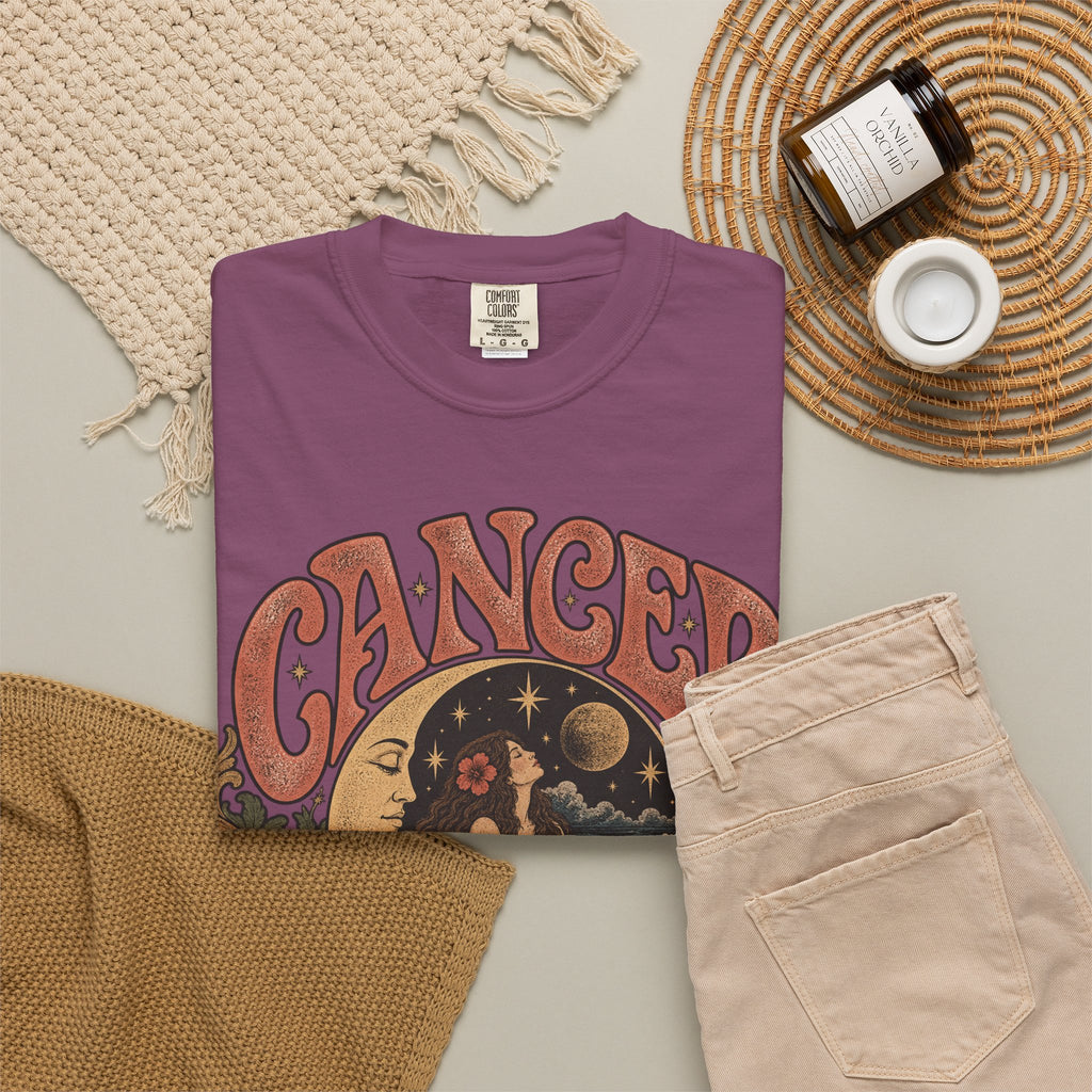 Cancer Zodiac T‑Shirt — Vintage Astrology Tee (Cancer Zodiac Sign)