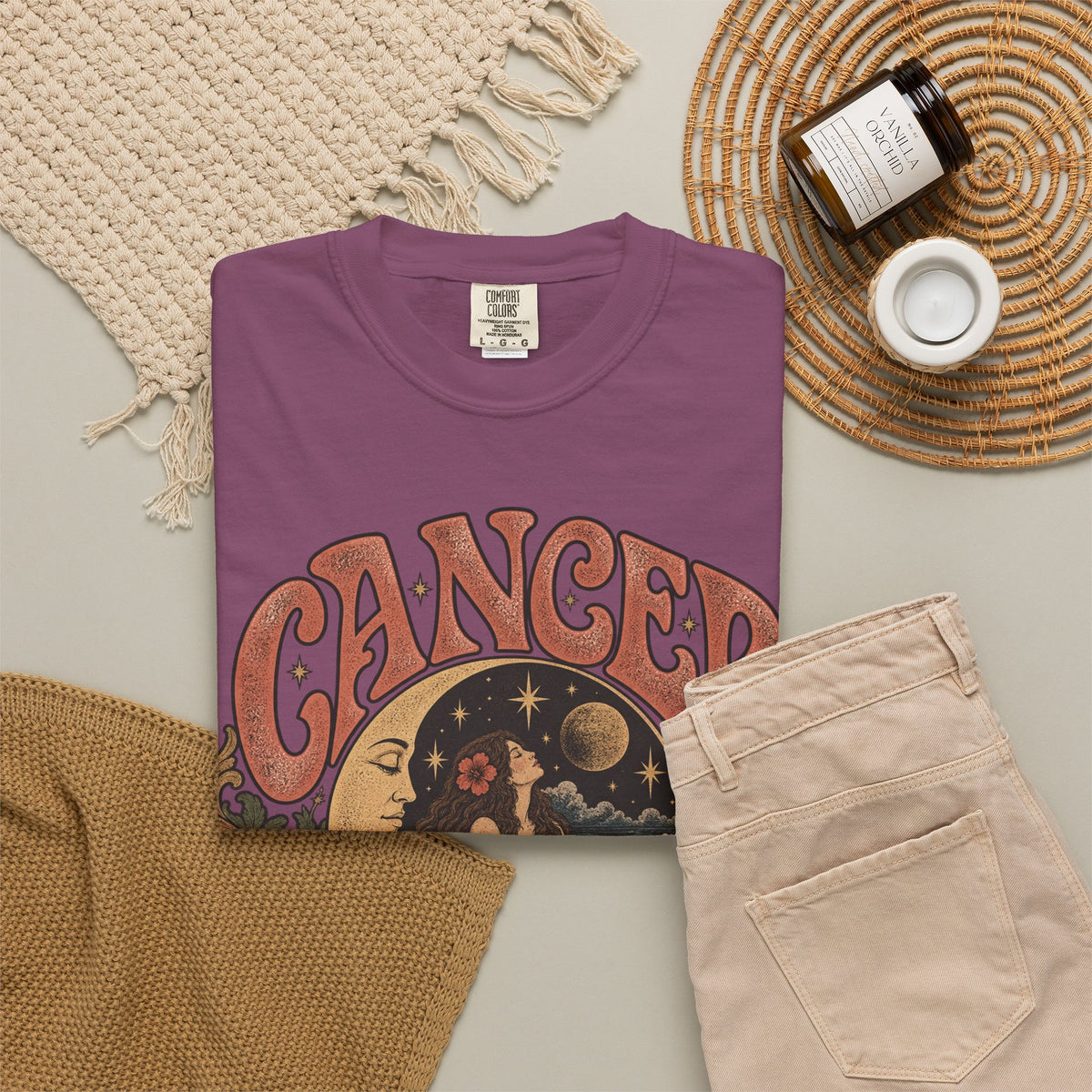 Cancer Zodiac T‑Shirt — Vintage Astrology Tee (Cancer Zodiac Sign)