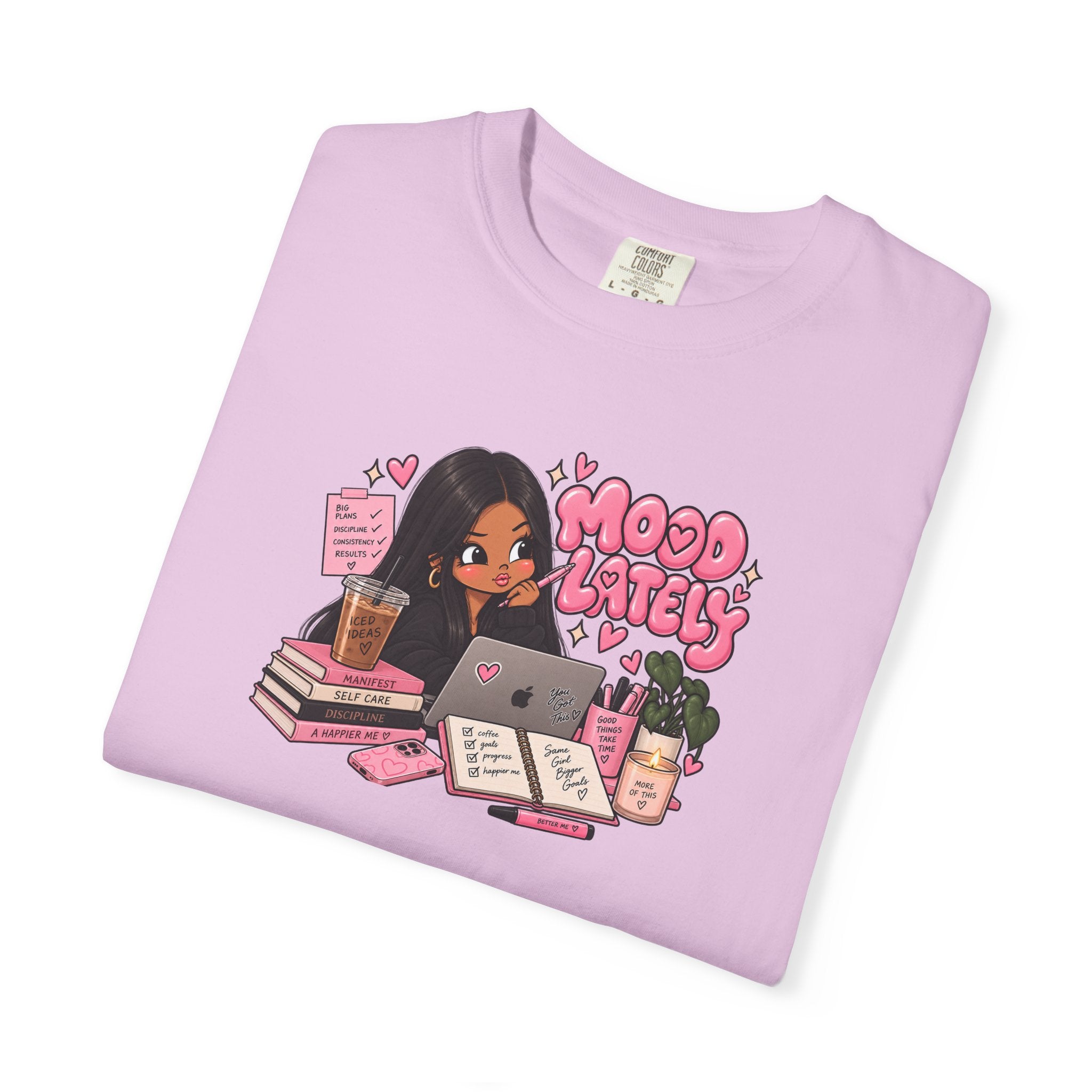 Mood Lately T-Shirt — Cute Study Girl Graphic Tee
