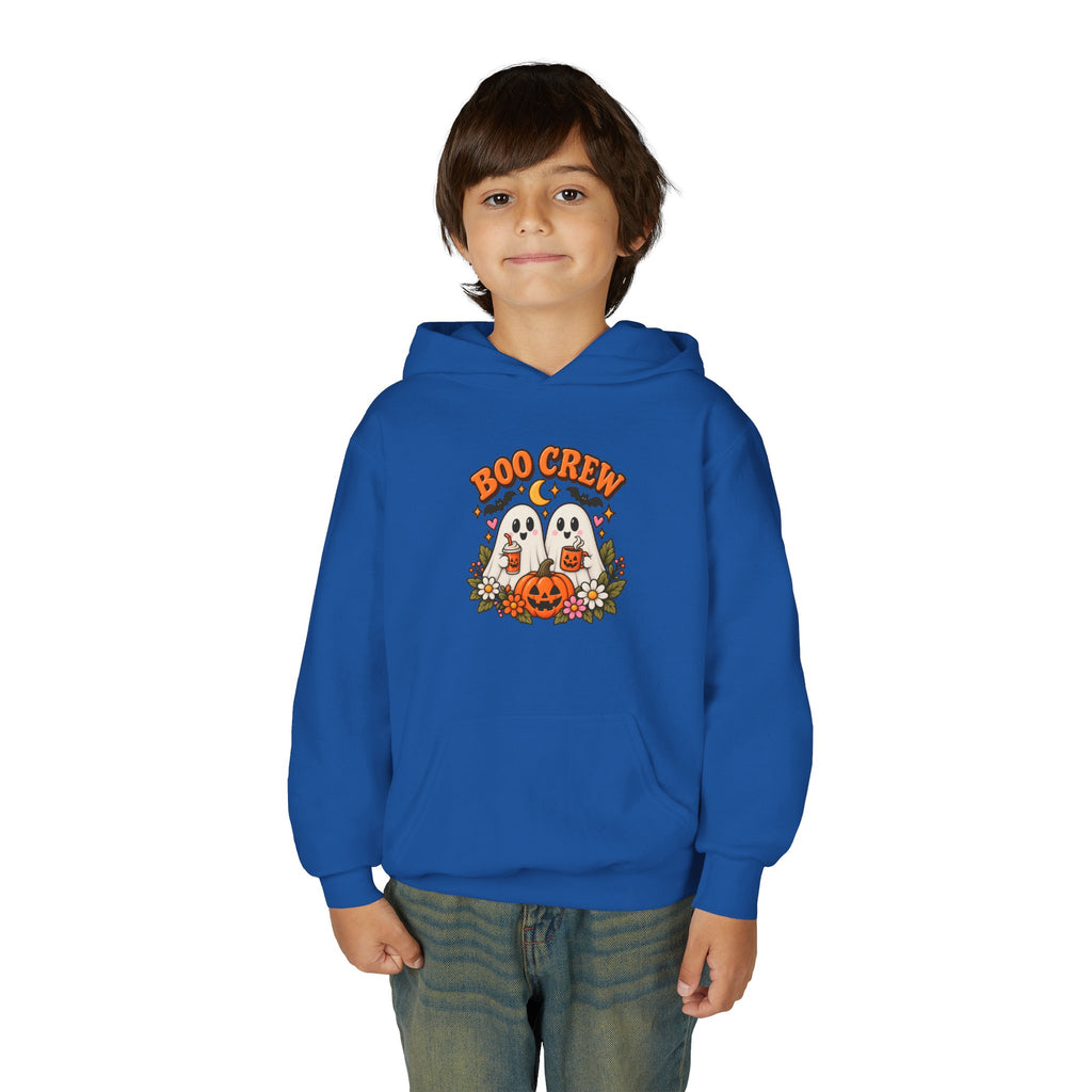Youth 'Boo Crew' Halloween Hoodie — Cute Ghosts & Pumpkin Kids Sweatshirt