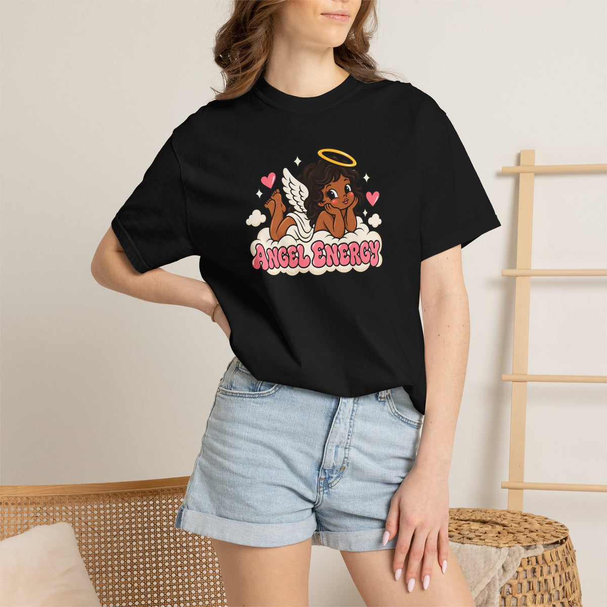 Angel Energy T-Shirt — Cute Retro Angel Graphic Tee