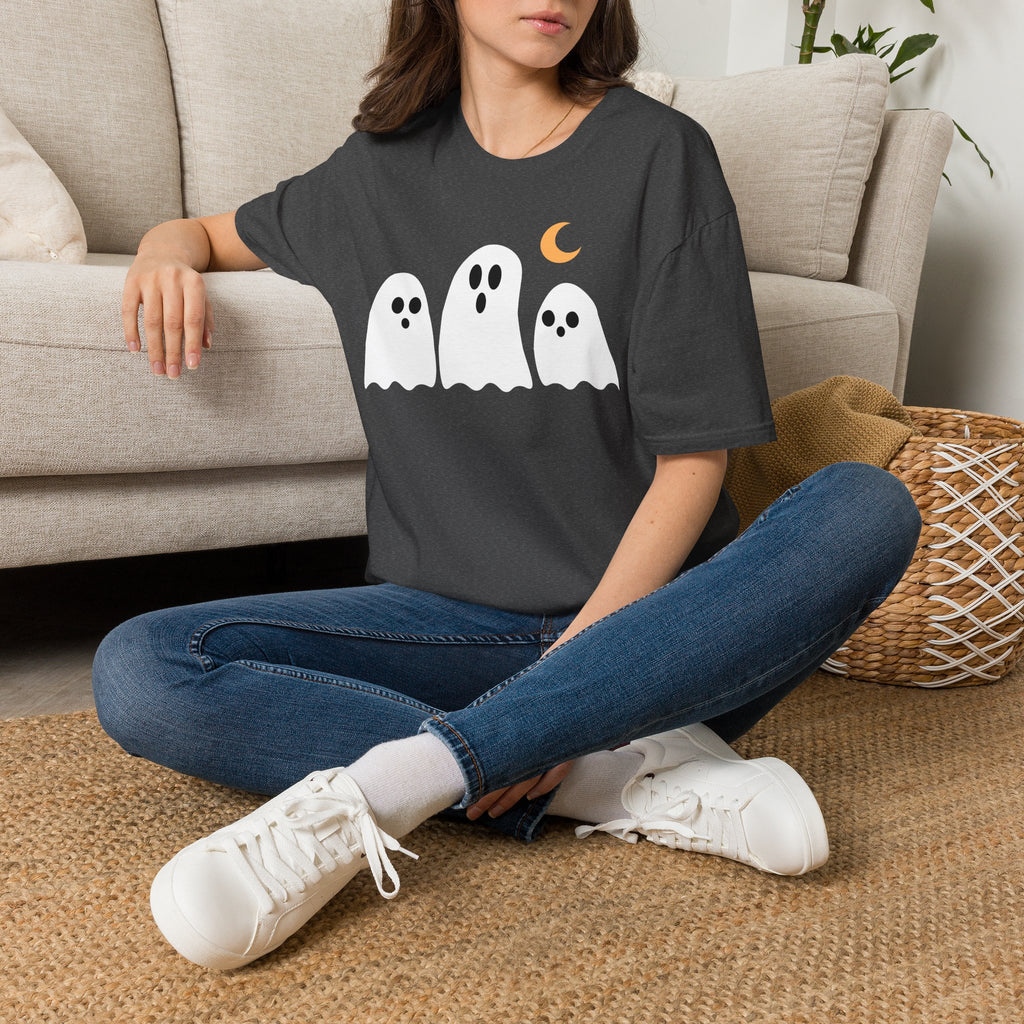 Cute Ghosts T-Shirt – Playful Halloween Moon Graphic Tee