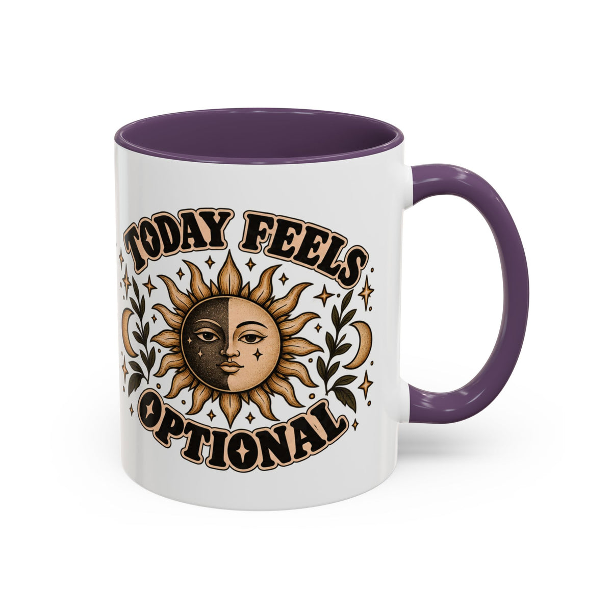 Today Feels Optional Mug — Vintage Sun & Moon Ceramic Coffee Mug