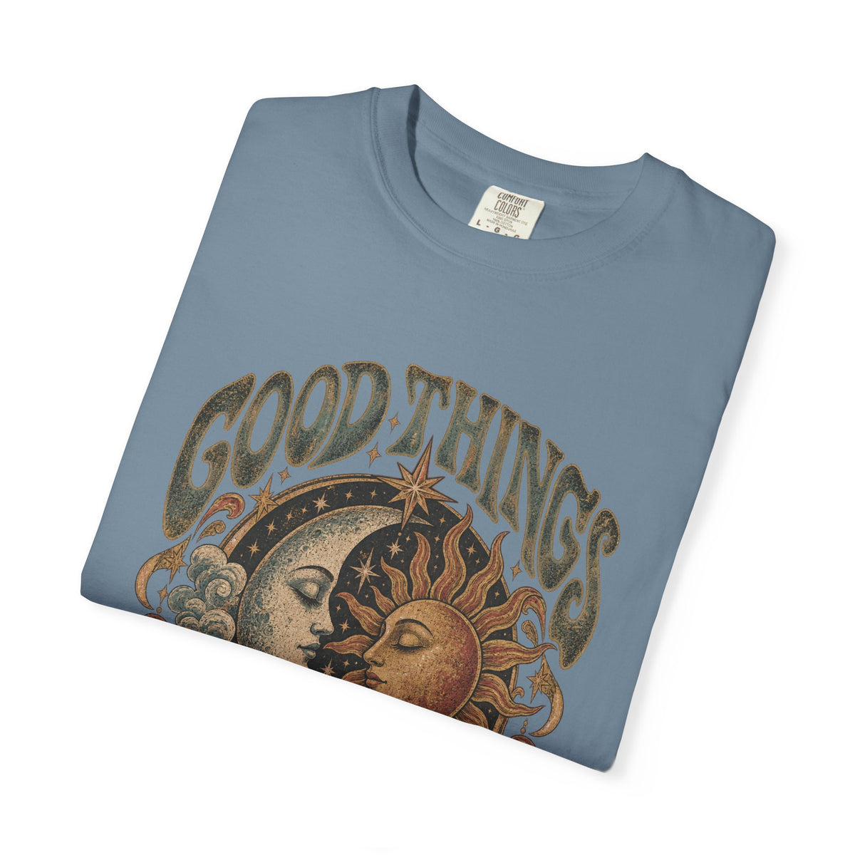 Good Things Take Time Tee — Vintage Sun & Moon Graphic T-Shirt