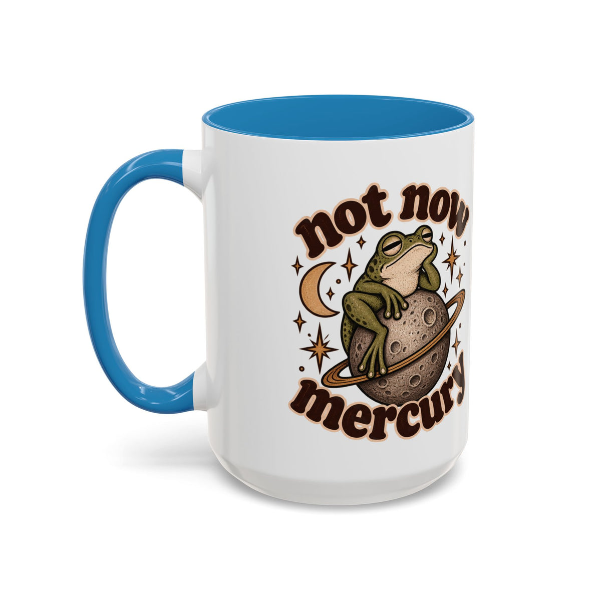Not Now Mercury Mug — Retro Frog & Planet Ceramic Coffee Mug