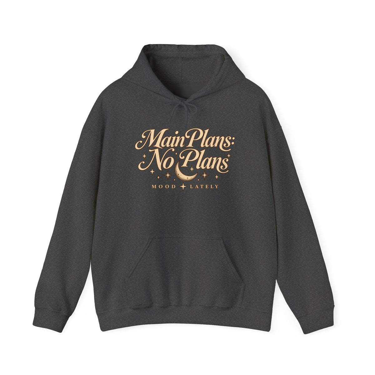 Main Plans No Plans Hoodie — Cozy Retro Graphic Pullover