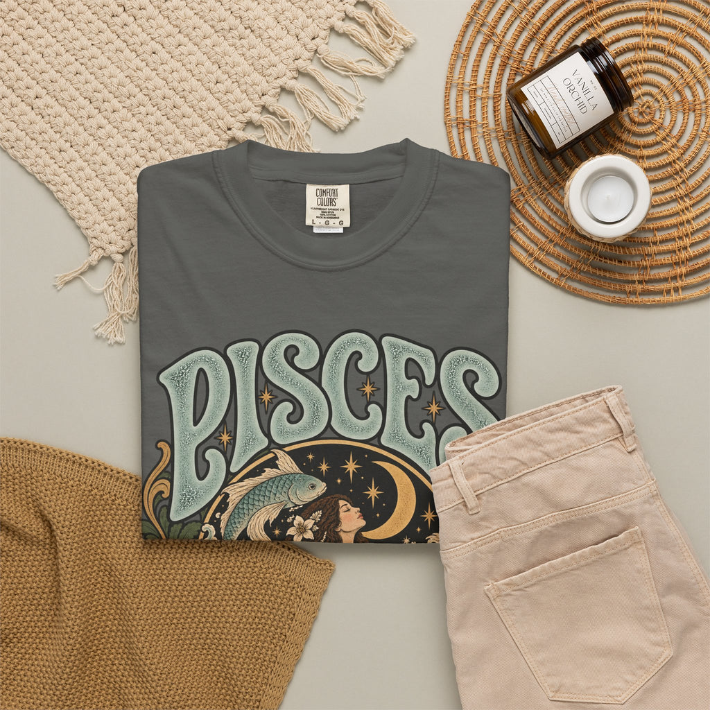 Pisces Zodiac T-Shirt — Retro Astrological Artwork