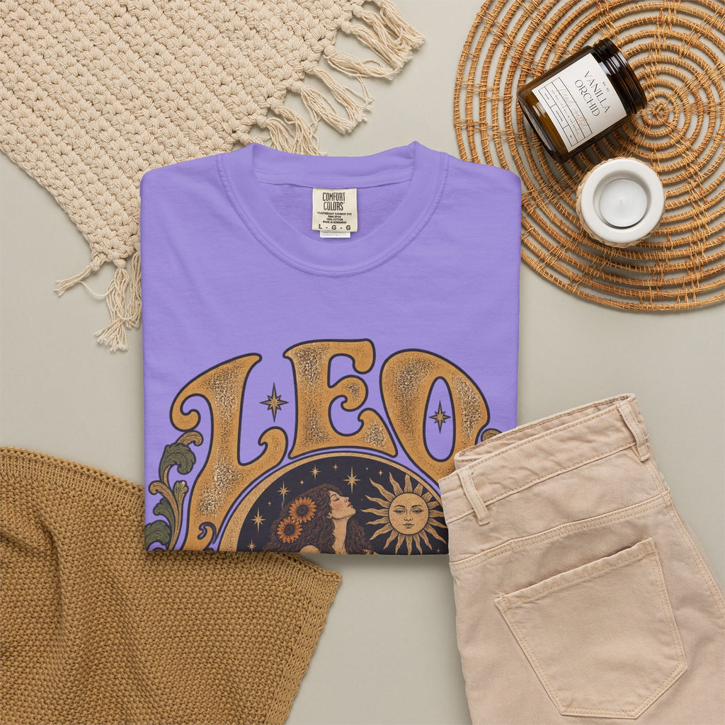 Leo Zodiac T-Shirt — Vintage Astrology Lion Graphic