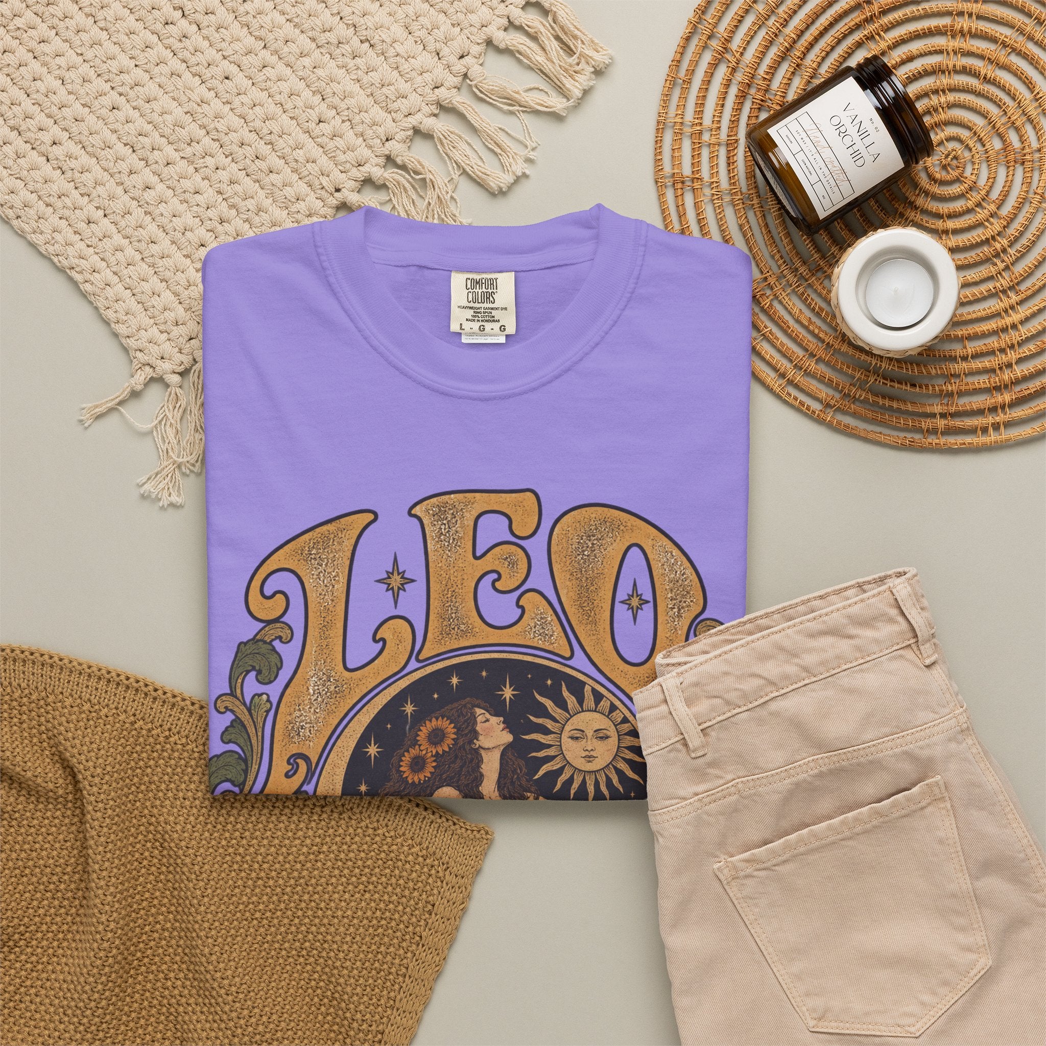 Leo Zodiac T-Shirt — Vintage Astrology Lion Graphic