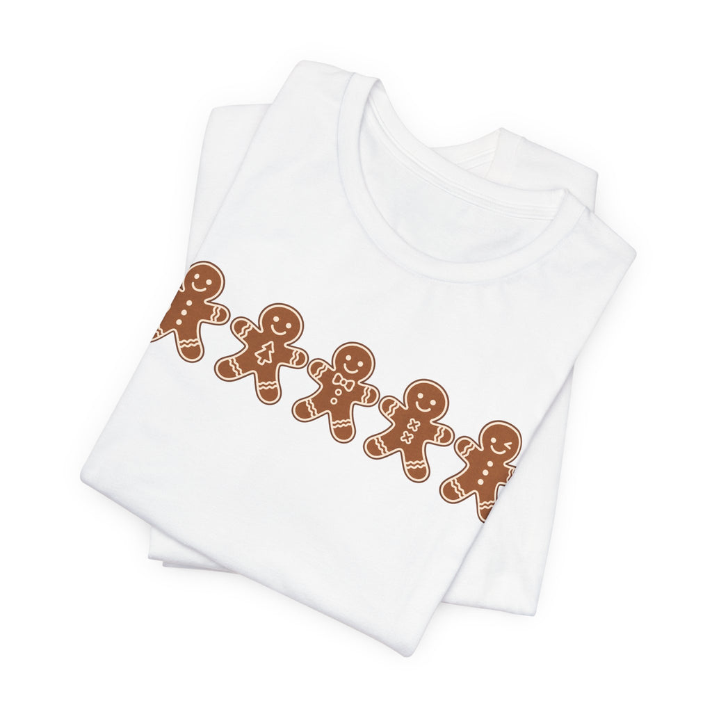 Gingerbread Friends T-Shirt — Cute Row of Gingerbread Men Holiday Tee