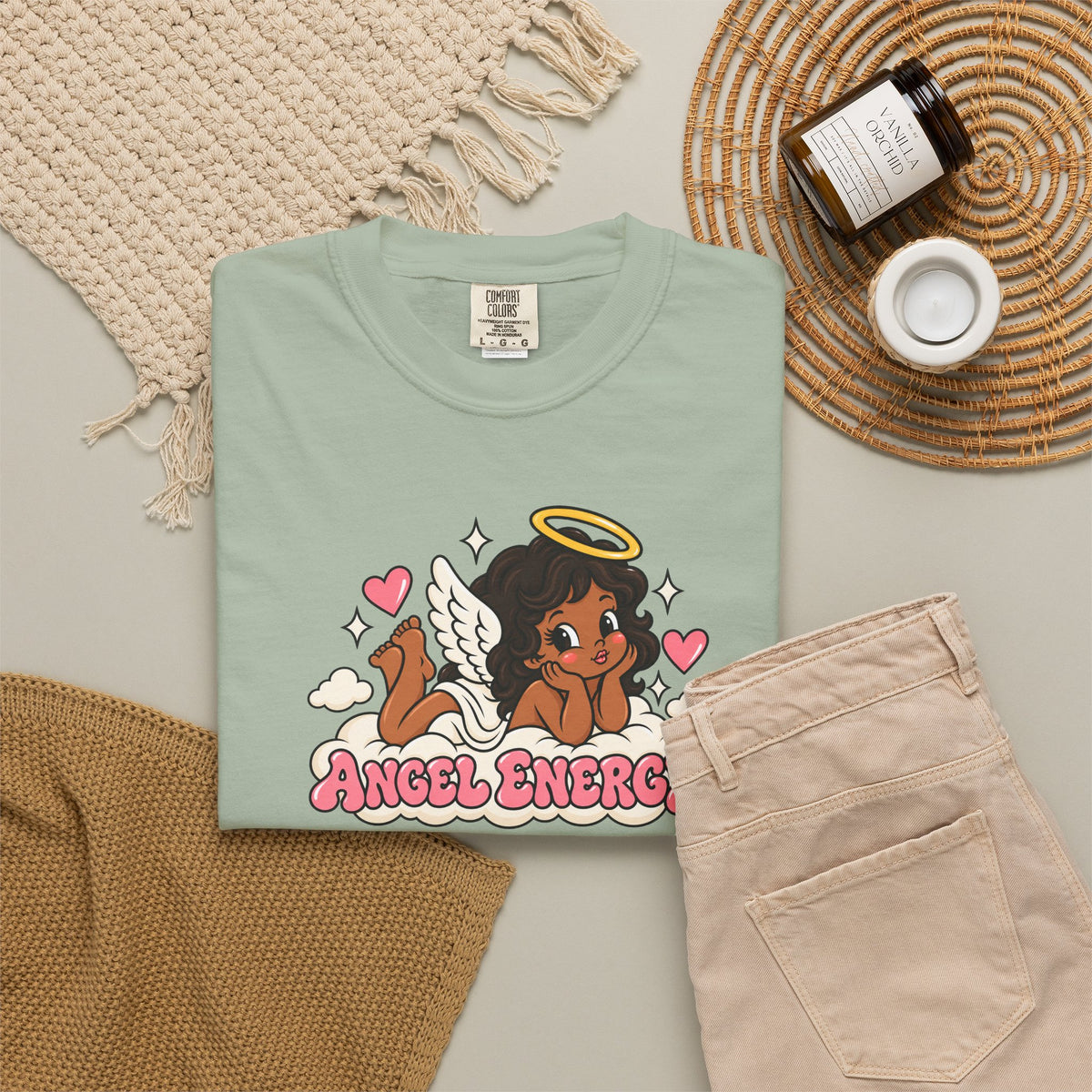 Angel Energy T-Shirt — Cute Retro Angel Graphic Tee