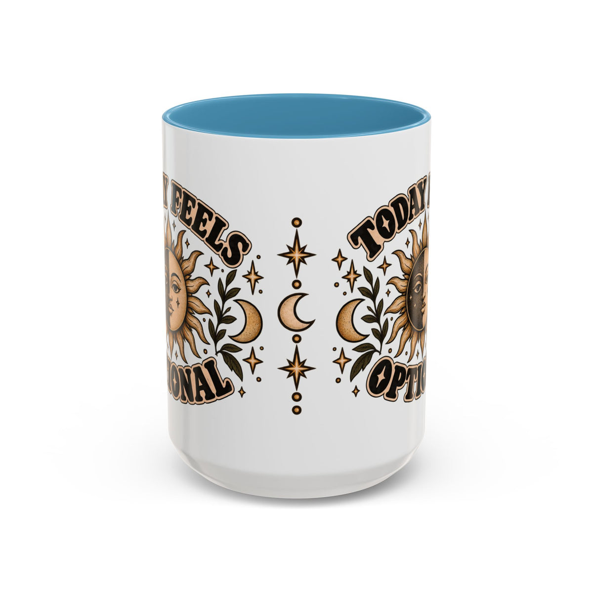 Today Feels Optional Mug — Vintage Sun & Moon Ceramic Coffee Mug