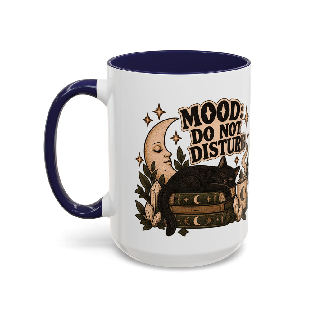 Mood: Do Not Disturb Mug — Sleepy Cat & Moon Ceramic Coffee Mug