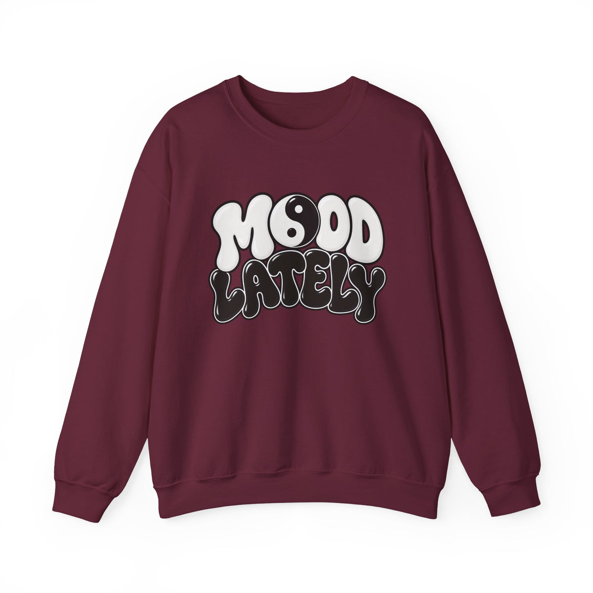 Crewneck Sweatshirt "Mood Lately" Retro Yin Yang Graphic