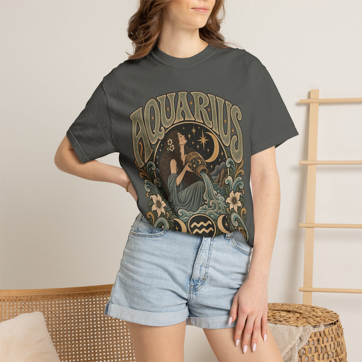 Aquarius Zodiac T-Shirt — Vintage Astrological Sign Tee