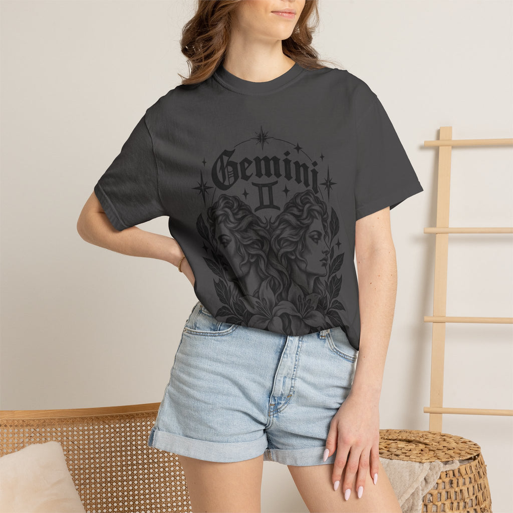 Gemini Zodiac Tee — Twin Faces Astrology T-Shirt